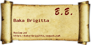Baka Brigitta névjegykártya